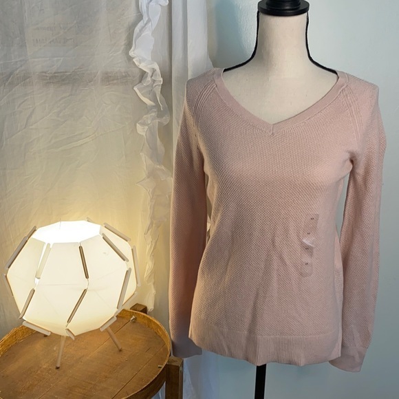 GAP Factory Tops - GAP Factory Waffle Knit V-Neck Long Sleeve Top